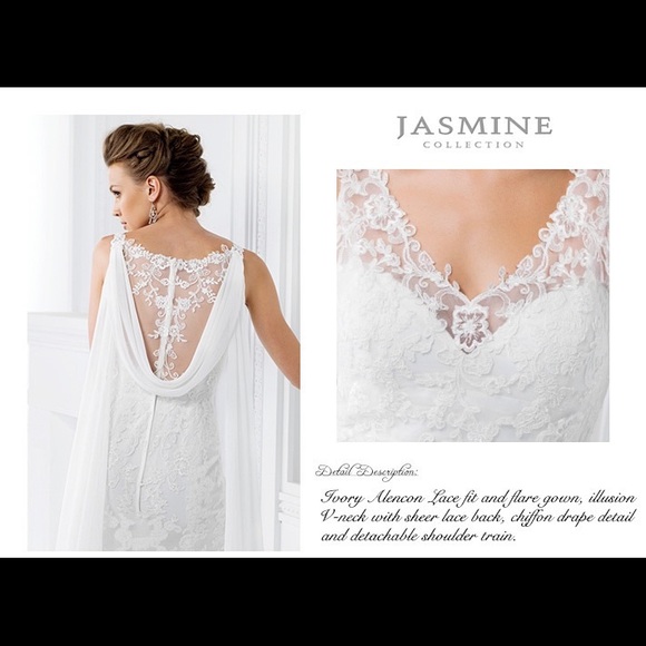 Jasmine collection Ivory Bridal gown, size 6, new - Picture 3 of 7